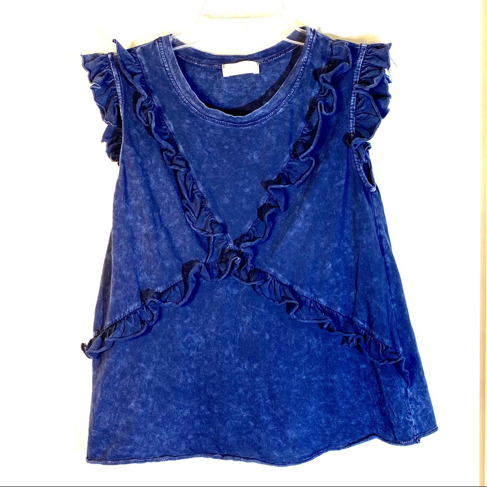 Altar’d State Size Small Blue Ruffled Top